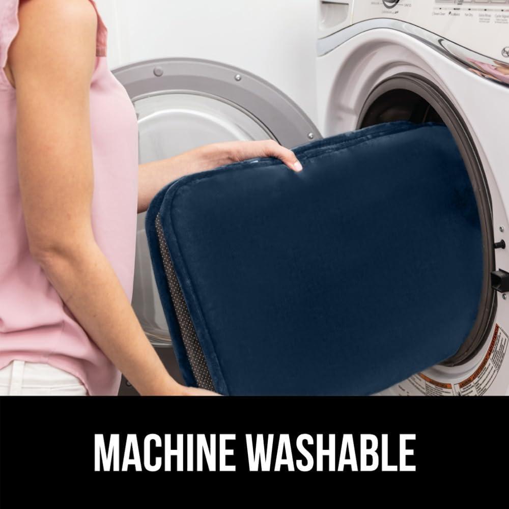 imageGORILLA GRIP Thick Memory Foam Toilet Rug for Bathroom U Shaped Washable Soft Absorbent Velvet Topside Floor Mats Machine Wash Cushioned Luxury Rugs for Bath Room 225x195 Graphite GrayNavy