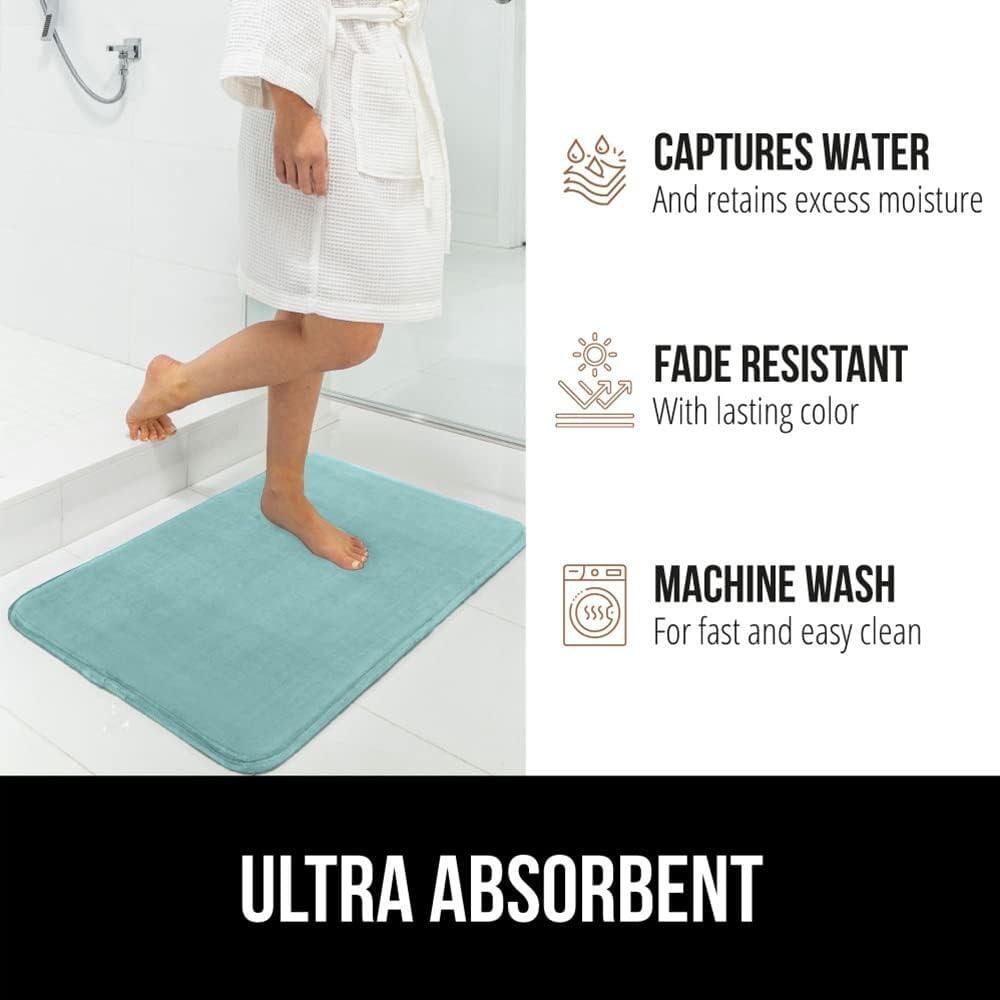 imageGORILLA GRIP Thick Memory Foam Toilet Rug for Bathroom U Shaped Washable Soft Absorbent Velvet Topside Floor Mats Machine Wash Cushioned Luxury Rugs for Bath Room 225x195 Graphite GraySeablue