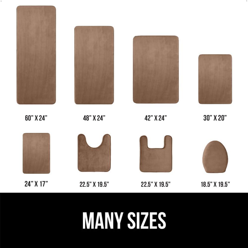 imageGORILLA GRIP Thick Memory Foam Toilet Rug for Bathroom U Shaped Washable Soft Absorbent Velvet Topside Floor Mats Machine Wash Cushioned Luxury Rugs for Bath Room 225x195 Graphite GrayTaupe