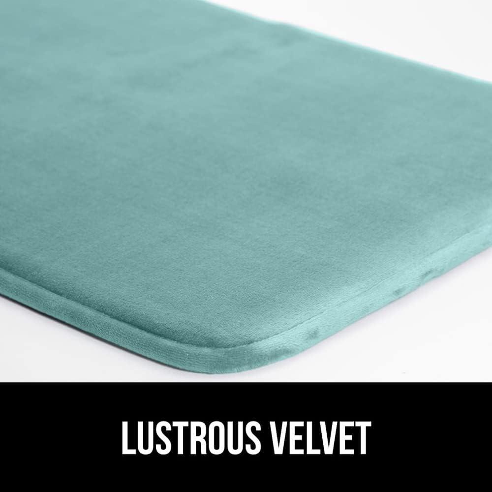 imageGORILLA GRIP Thick Memory Foam Toilet Rug for Bathroom U Shaped Washable Soft Absorbent Velvet Topside Floor Mats Machine Wash Cushioned Luxury Rugs for Bath Room 225x195 Graphite GraySeablue