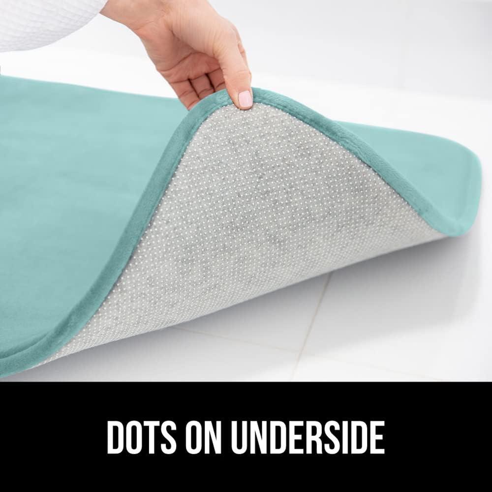 imageGORILLA GRIP Thick Memory Foam Toilet Rug for Bathroom U Shaped Washable Soft Absorbent Velvet Topside Floor Mats Machine Wash Cushioned Luxury Rugs for Bath Room 225x195 Graphite GraySeablue