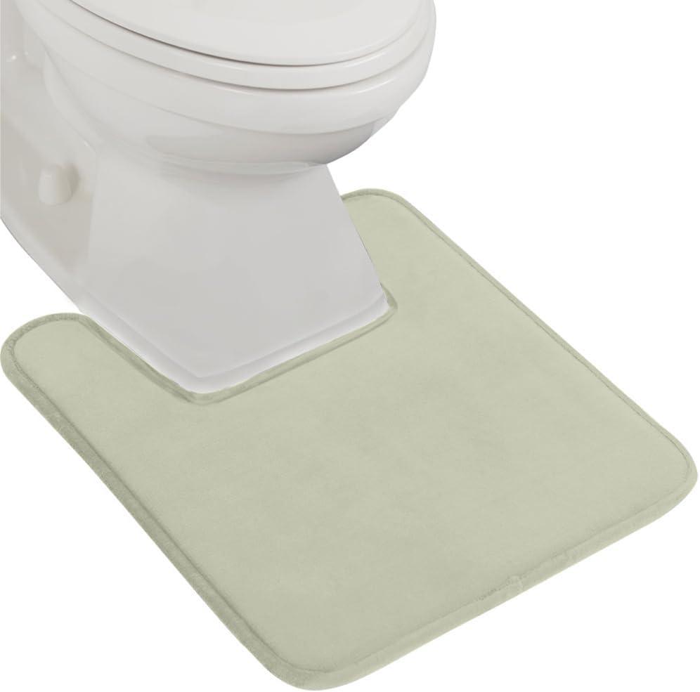 imageGORILLA GRIP Thick Memory Foam Toilet Rug for Bathroom U Shaped Washable Soft Absorbent Velvet Topside Floor Mats Machine Wash Cushioned Luxury Rugs for Bath Room 225x195 Graphite GraySage