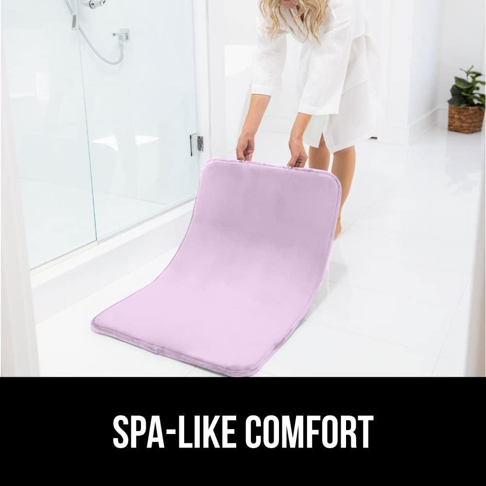 imageGORILLA GRIP Thick Memory Foam Toilet Rug for Bathroom U Shaped Washable Soft Absorbent Velvet Topside Floor Mats Machine Wash Cushioned Luxury Rugs for Bath Room 225x195 Graphite GraySoft Purple