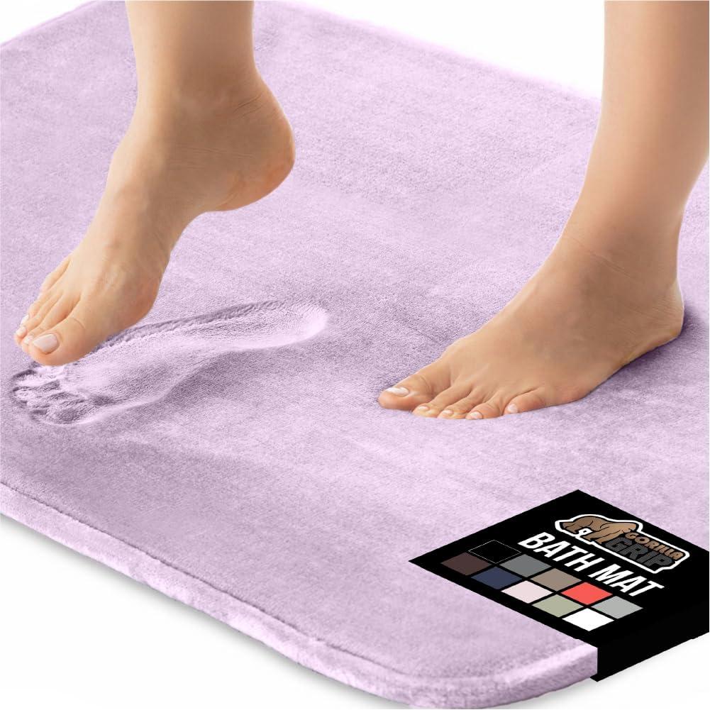 imageGORILLA GRIP Thick Memory Foam Toilet Rug for Bathroom U Shaped Washable Soft Absorbent Velvet Topside Floor Mats Machine Wash Cushioned Luxury Rugs for Bath Room 225x195 Graphite GraySoft Purple
