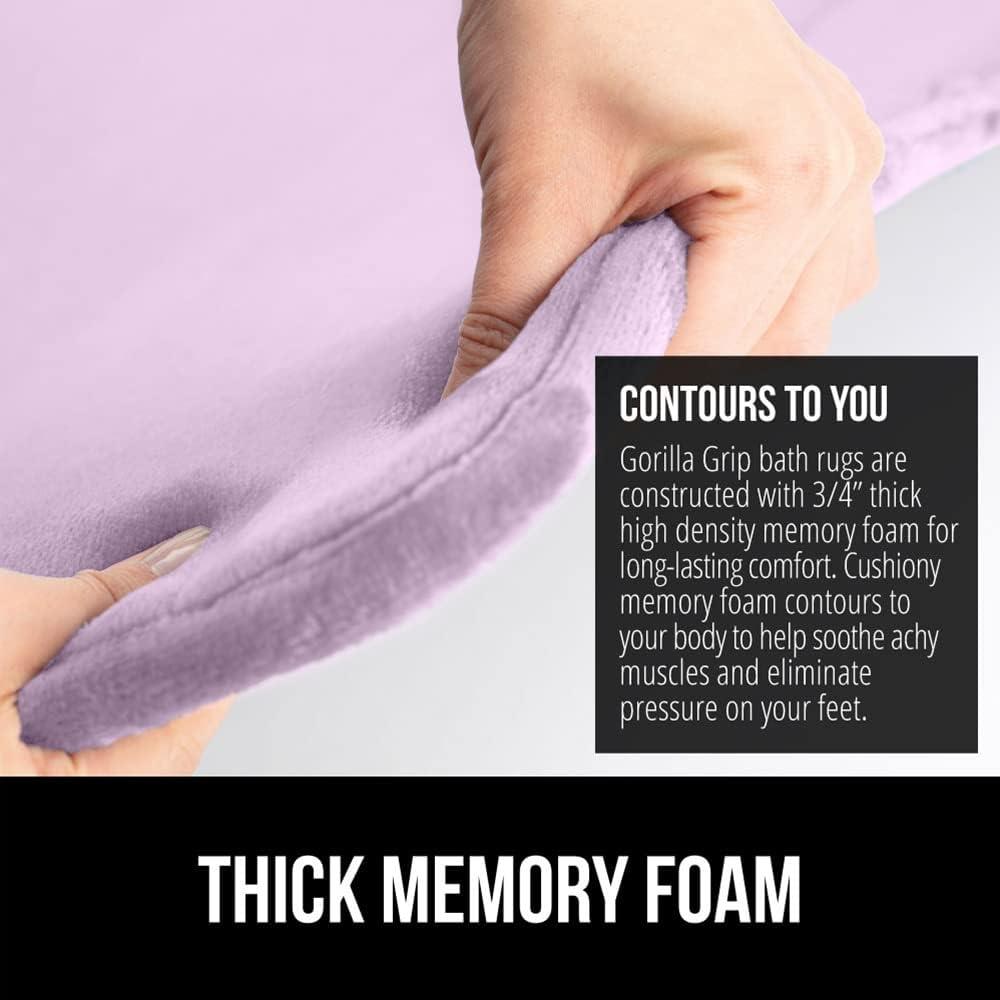 imageGORILLA GRIP Thick Memory Foam Toilet Rug for Bathroom U Shaped Washable Soft Absorbent Velvet Topside Floor Mats Machine Wash Cushioned Luxury Rugs for Bath Room 225x195 Graphite GraySoft Purple