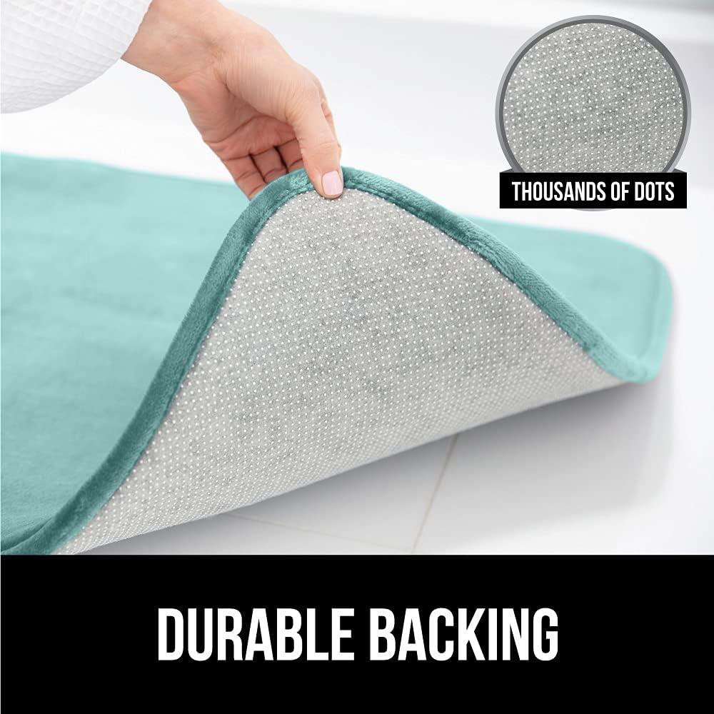 imageGORILLA GRIP Thick Memory Foam Toilet Rug for Bathroom U Shaped Washable Soft Absorbent Velvet Topside Floor Mats Machine Wash Cushioned Luxury Rugs for Bath Room 225x195 Graphite GraySeablue