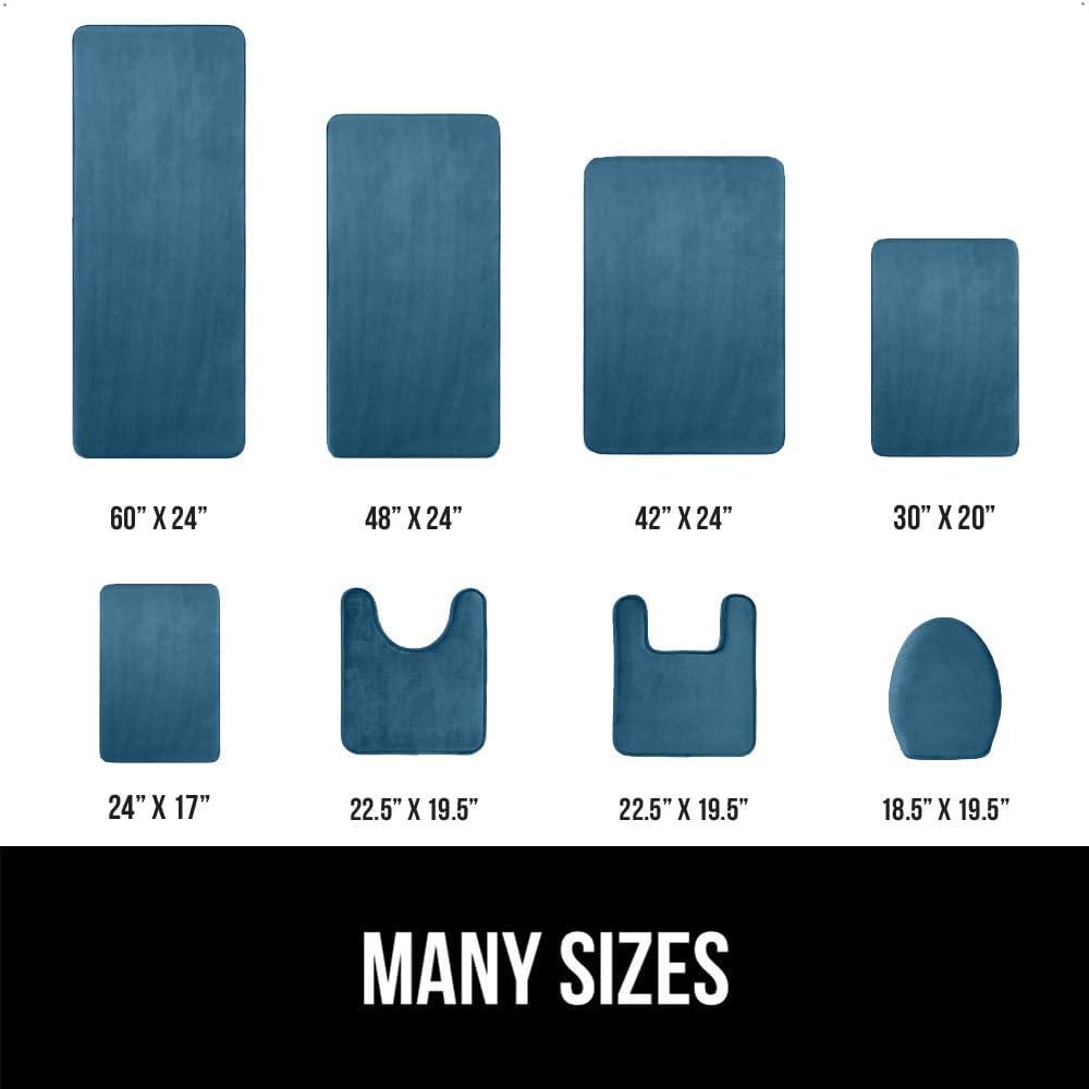 imageGORILLA GRIP Thick Memory Foam Toilet Rug for Bathroom U Shaped Washable Soft Absorbent Velvet Topside Floor Mats Machine Wash Cushioned Luxury Rugs for Bath Room 225x195 Graphite GrayBlue