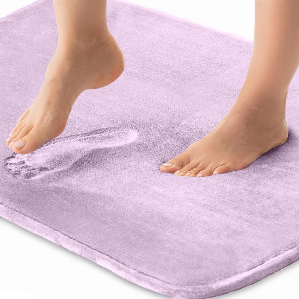 imageGORILLA GRIP Thick Memory Foam Toilet Rug for Bathroom U Shaped Washable Soft Absorbent Velvet Topside Floor Mats Machine Wash Cushioned Luxury Rugs for Bath Room 225x195 Graphite GraySoft Purple