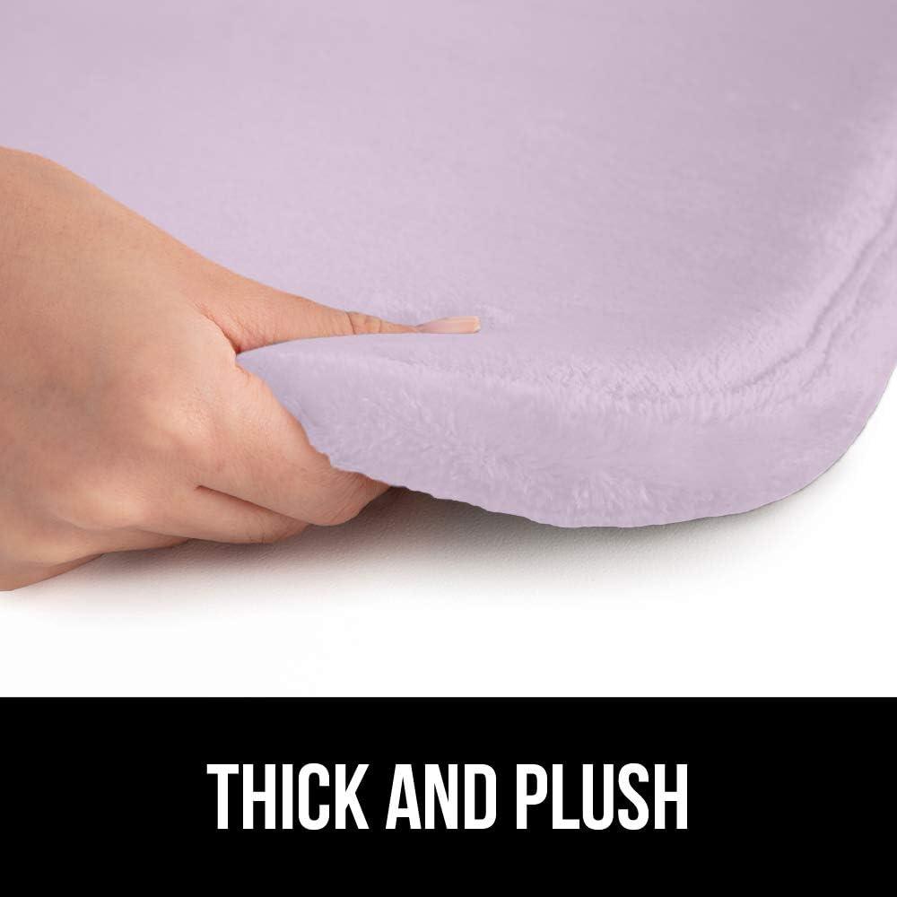 imageGORILLA GRIP Thick Memory Foam Toilet Rug for Bathroom U Shaped Washable Soft Absorbent Velvet Topside Floor Mats Machine Wash Cushioned Luxury Rugs for Bath Room 225x195 Graphite GraySoft Purple
