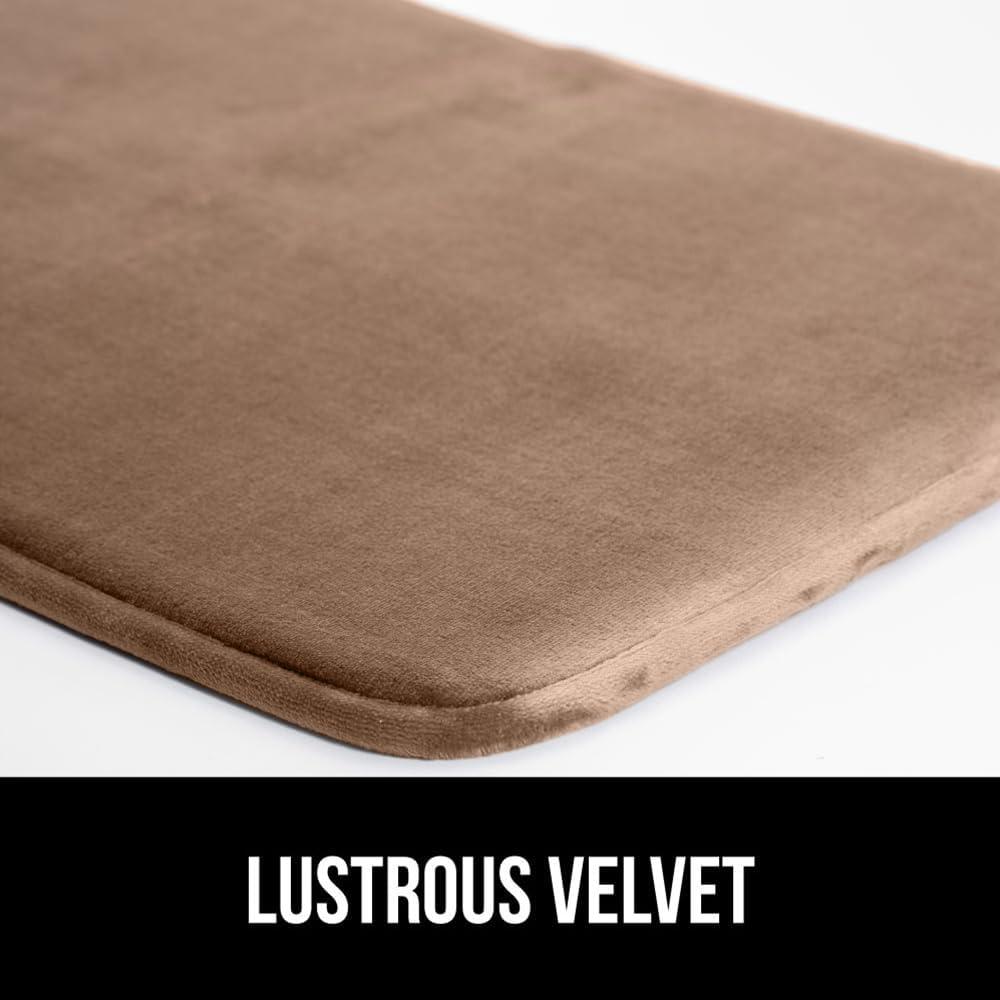 imageGORILLA GRIP Thick Memory Foam Toilet Rug for Bathroom U Shaped Washable Soft Absorbent Velvet Topside Floor Mats Machine Wash Cushioned Luxury Rugs for Bath Room 225x195 Graphite GrayTaupe