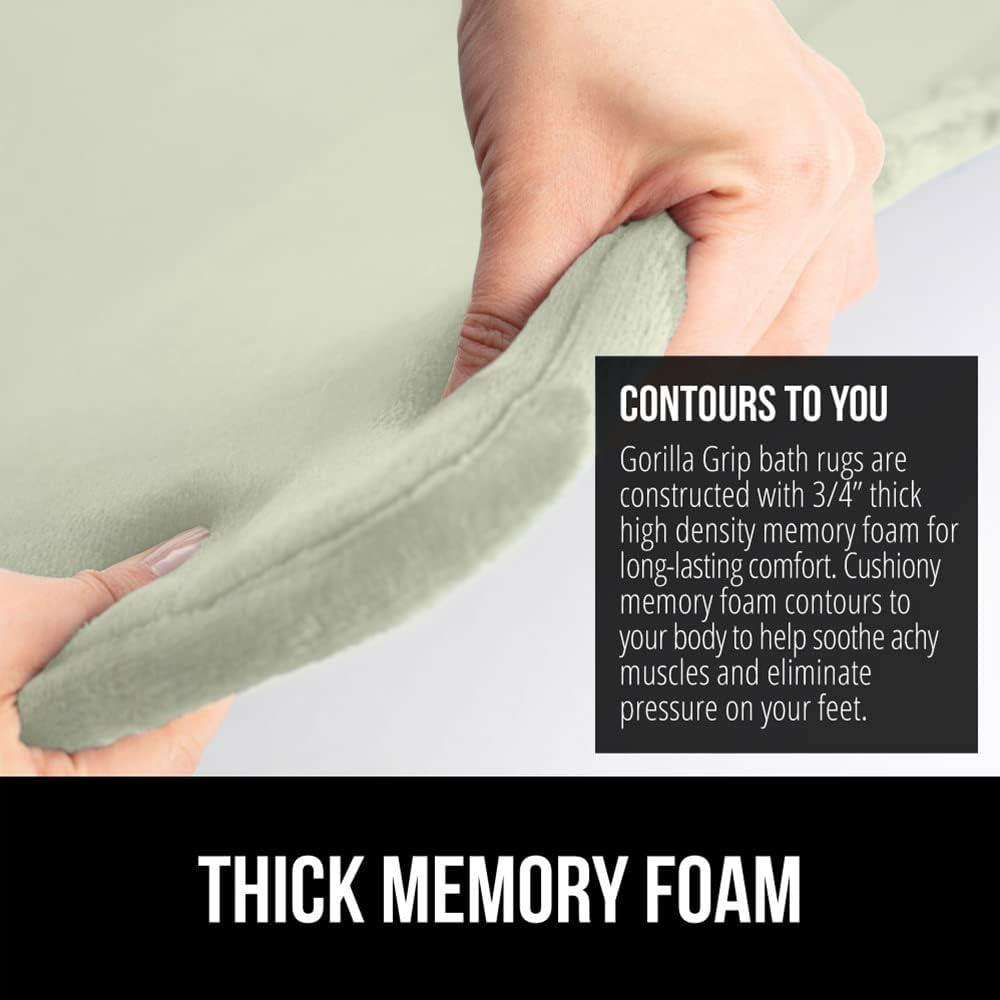 imageGORILLA GRIP Thick Memory Foam Toilet Rug for Bathroom U Shaped Washable Soft Absorbent Velvet Topside Floor Mats Machine Wash Cushioned Luxury Rugs for Bath Room 225x195 Graphite GraySage