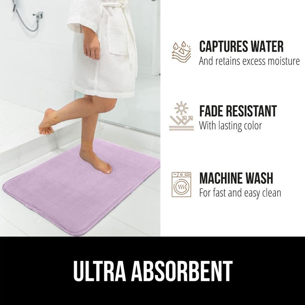 imageGORILLA GRIP Thick Memory Foam Toilet Rug for Bathroom U Shaped Washable Soft Absorbent Velvet Topside Floor Mats Machine Wash Cushioned Luxury Rugs for Bath Room 225x195 Graphite GraySoft Purple