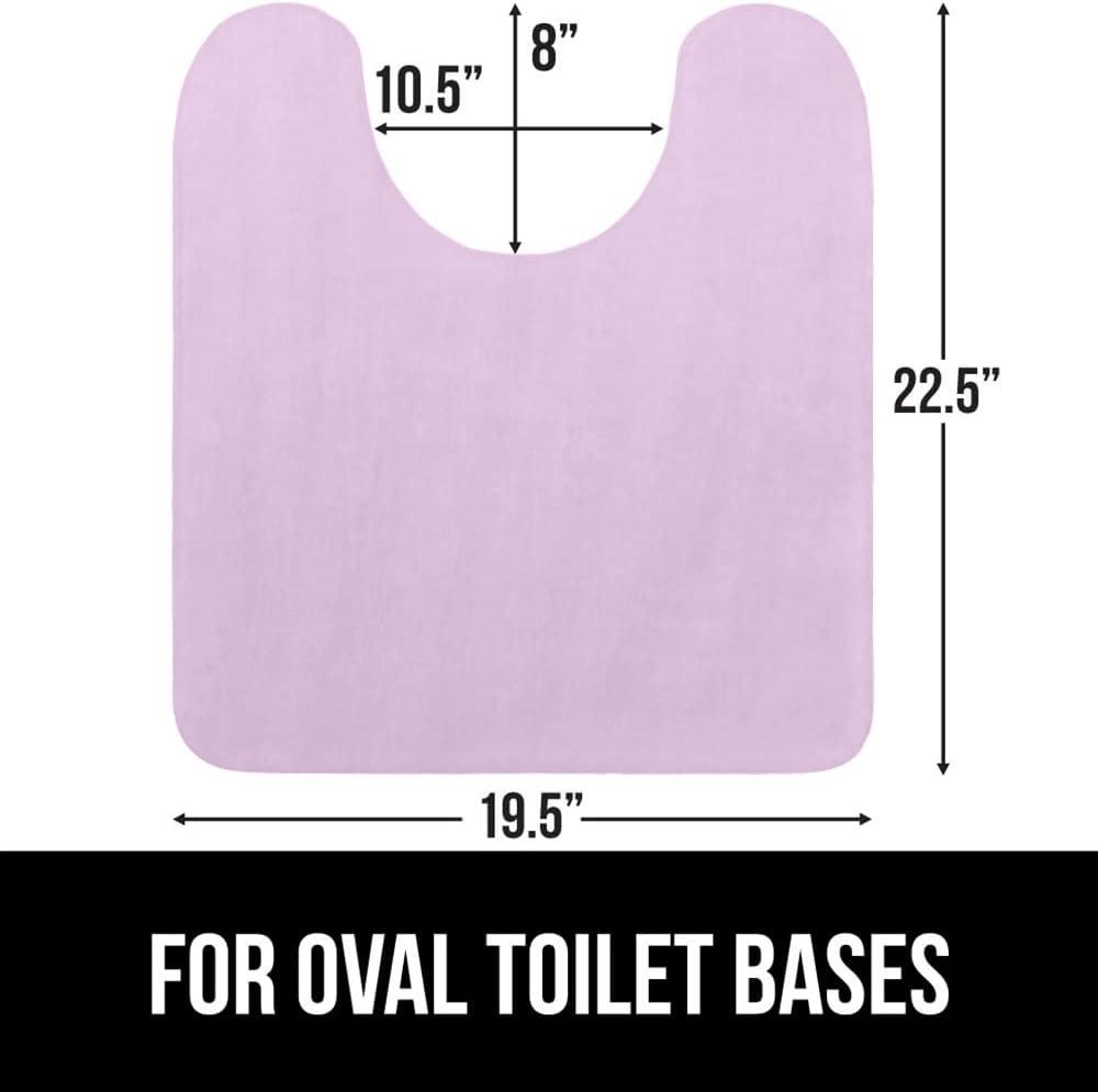imageGORILLA GRIP Thick Memory Foam Toilet Rug for Bathroom U Shaped Washable Soft Absorbent Velvet Topside Floor Mats Machine Wash Cushioned Luxury Rugs for Bath Room 225x195 Graphite GraySoft Purple