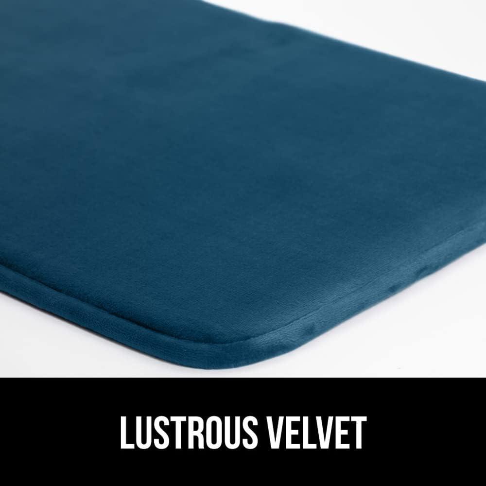 imageGORILLA GRIP Thick Memory Foam Toilet Rug for Bathroom U Shaped Washable Soft Absorbent Velvet Topside Floor Mats Machine Wash Cushioned Luxury Rugs for Bath Room 225x195 Graphite GrayBlue