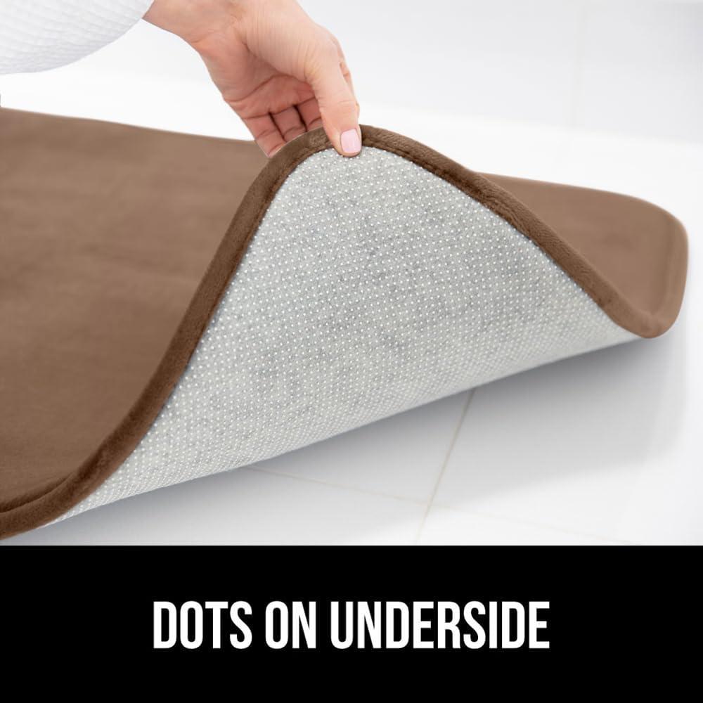 imageGORILLA GRIP Thick Memory Foam Toilet Rug for Bathroom U Shaped Washable Soft Absorbent Velvet Topside Floor Mats Machine Wash Cushioned Luxury Rugs for Bath Room 225x195 Graphite GrayTaupe