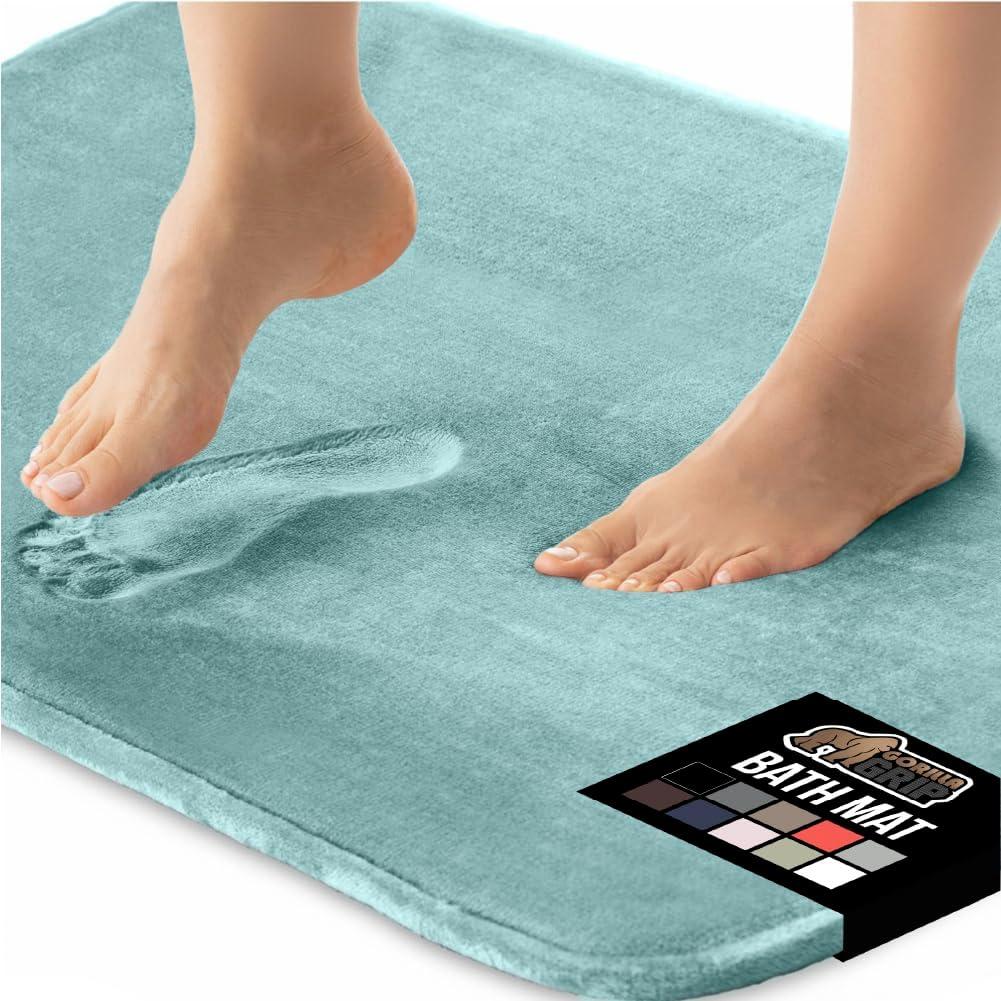 imageGORILLA GRIP Thick Memory Foam Toilet Rug for Bathroom U Shaped Washable Soft Absorbent Velvet Topside Floor Mats Machine Wash Cushioned Luxury Rugs for Bath Room 225x195 Graphite GraySeablue