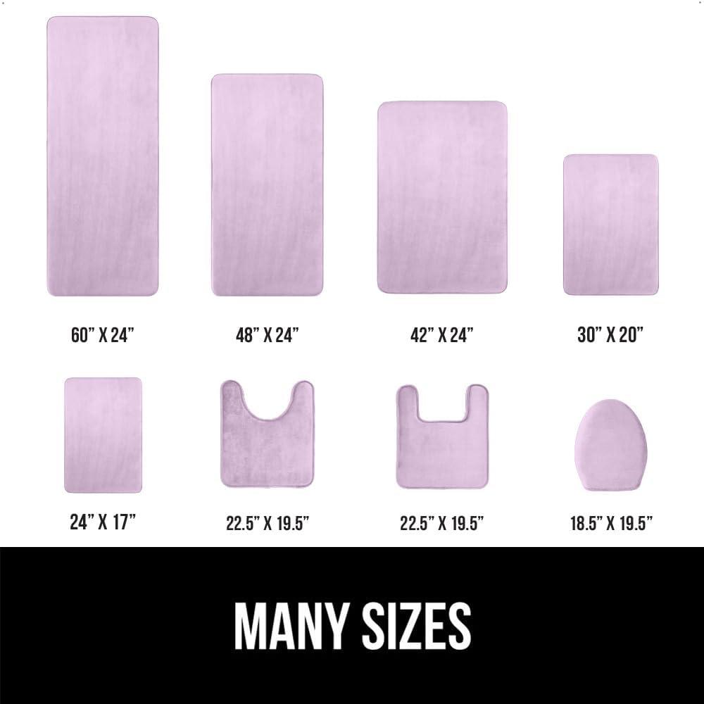 imageGORILLA GRIP Thick Memory Foam Toilet Rug for Bathroom U Shaped Washable Soft Absorbent Velvet Topside Floor Mats Machine Wash Cushioned Luxury Rugs for Bath Room 225x195 Graphite GraySoft Purple