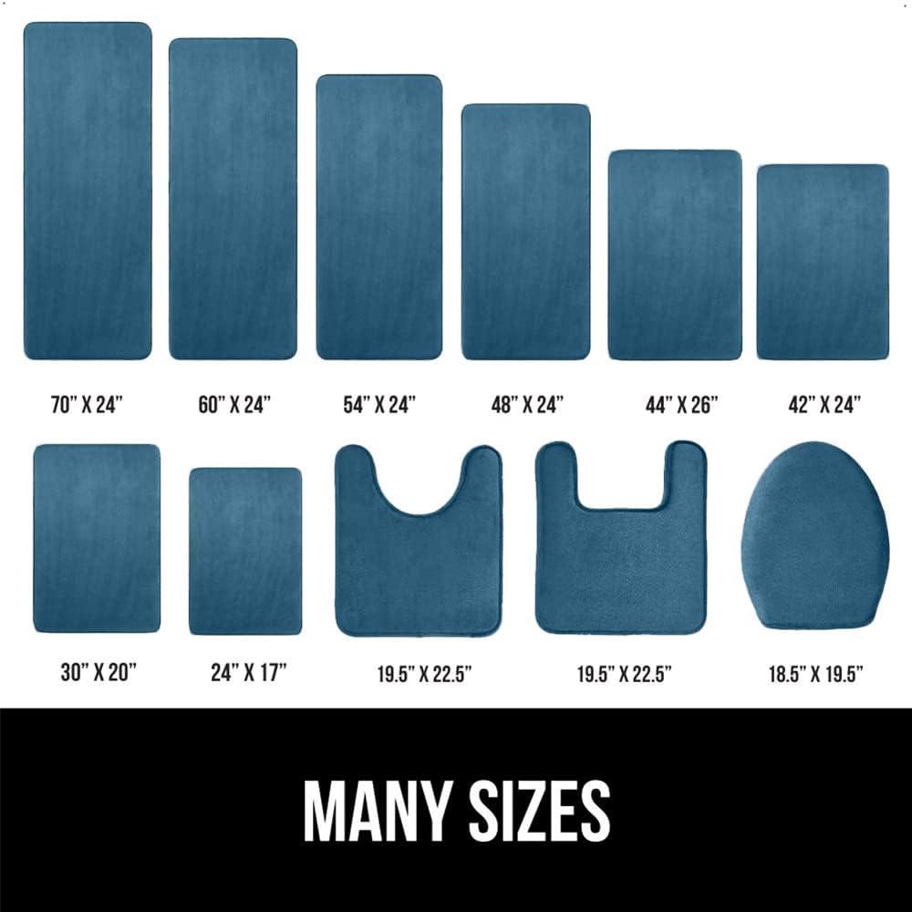 imageGORILLA GRIP Thick Memory Foam Toilet Rug for Bathroom U Shaped Washable Soft Absorbent Velvet Topside Floor Mats Machine Wash Cushioned Luxury Rugs for Bath Room 225x195 Graphite GrayBlue