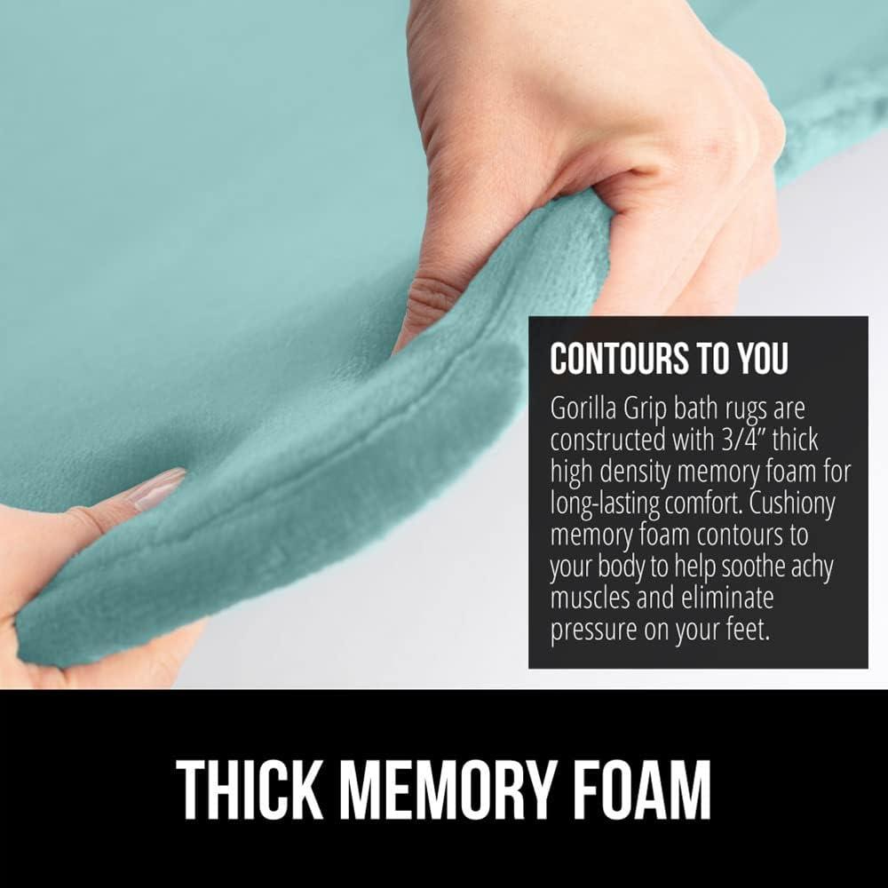 imageGORILLA GRIP Thick Memory Foam Toilet Rug for Bathroom U Shaped Washable Soft Absorbent Velvet Topside Floor Mats Machine Wash Cushioned Luxury Rugs for Bath Room 225x195 Graphite GraySeablue