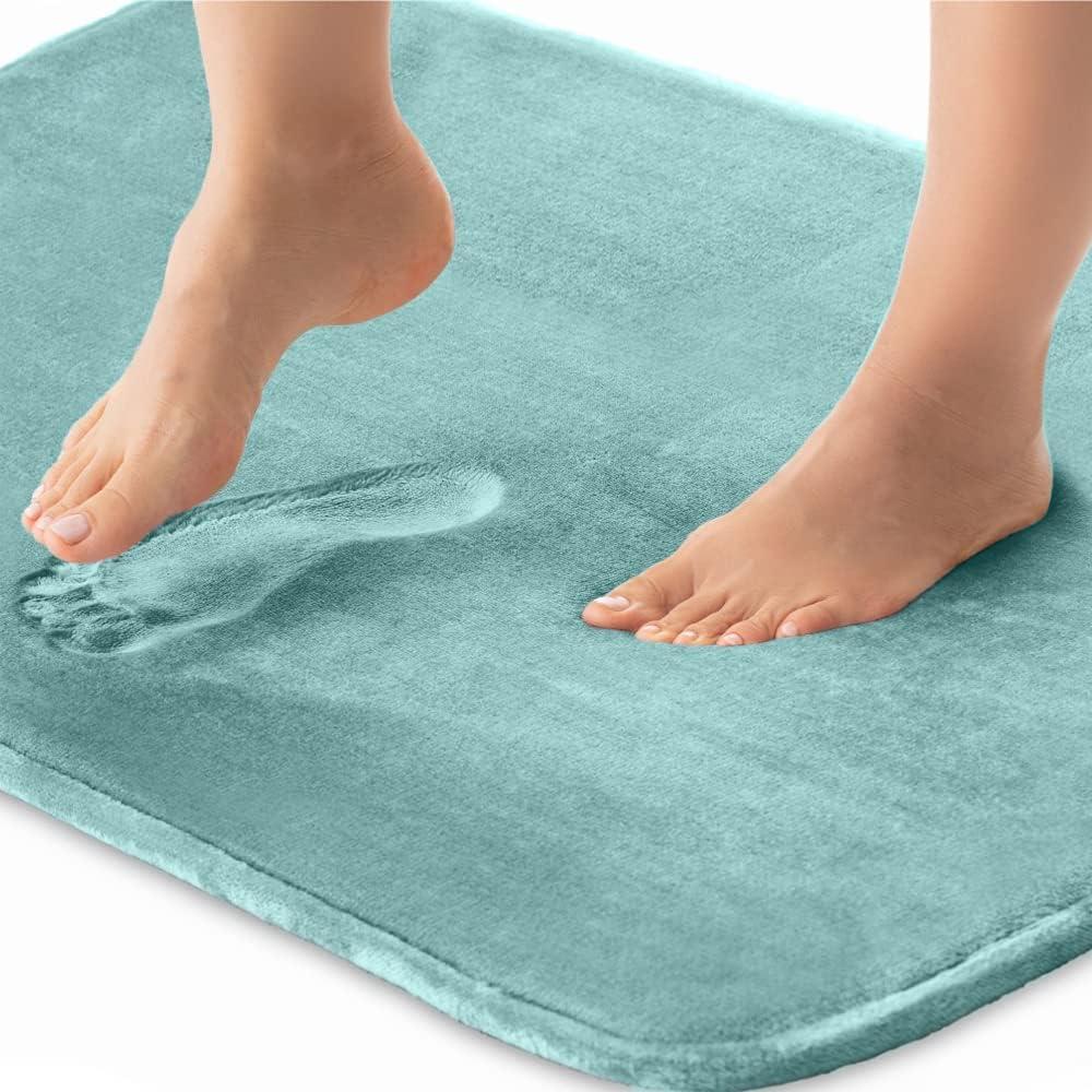 imageGORILLA GRIP Thick Memory Foam Toilet Rug for Bathroom U Shaped Washable Soft Absorbent Velvet Topside Floor Mats Machine Wash Cushioned Luxury Rugs for Bath Room 225x195 Graphite GraySeablue