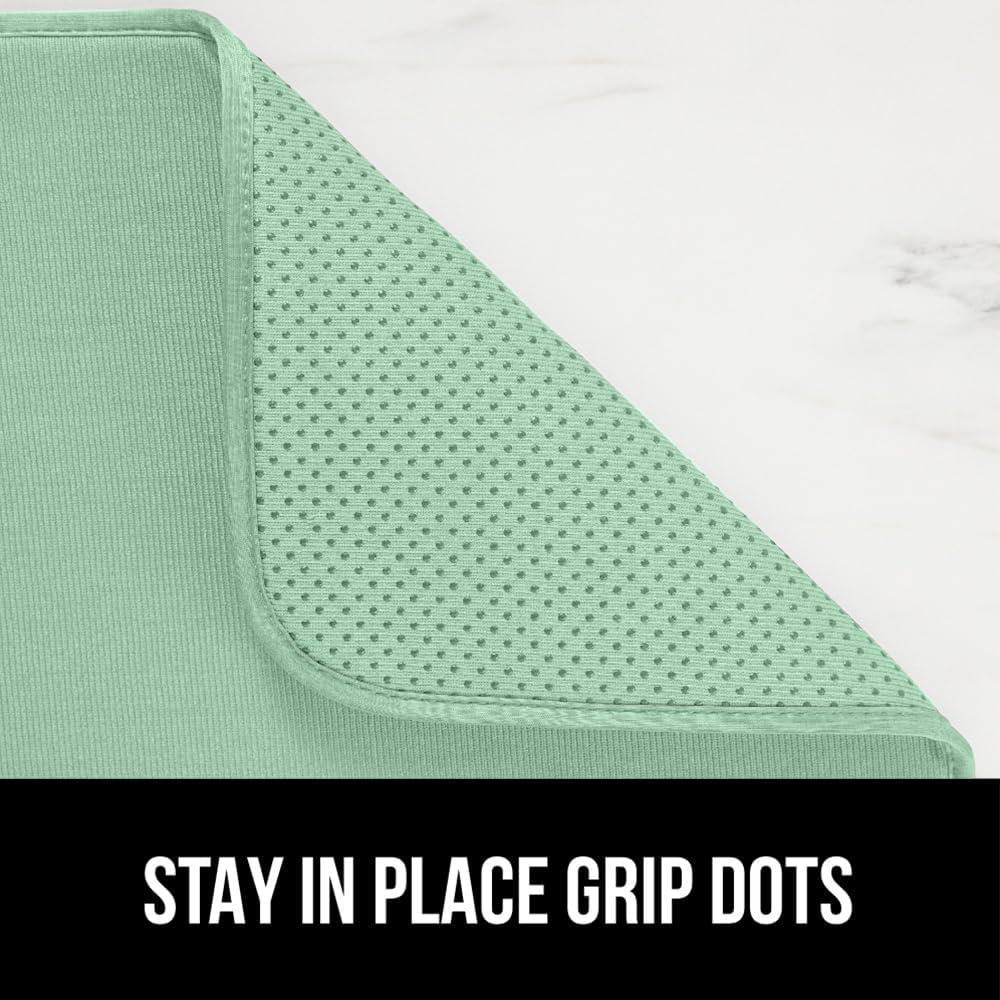 imageGORILLA GRIP Ultra Water Absorbent Microfiber Dish Drying Mat 18x24 Quick Dry Thick Mesh Slip Resistant Pad for Sink Dishes or Under Rack Kitchen Counter Accessories Machine Wash Mats GrayMint