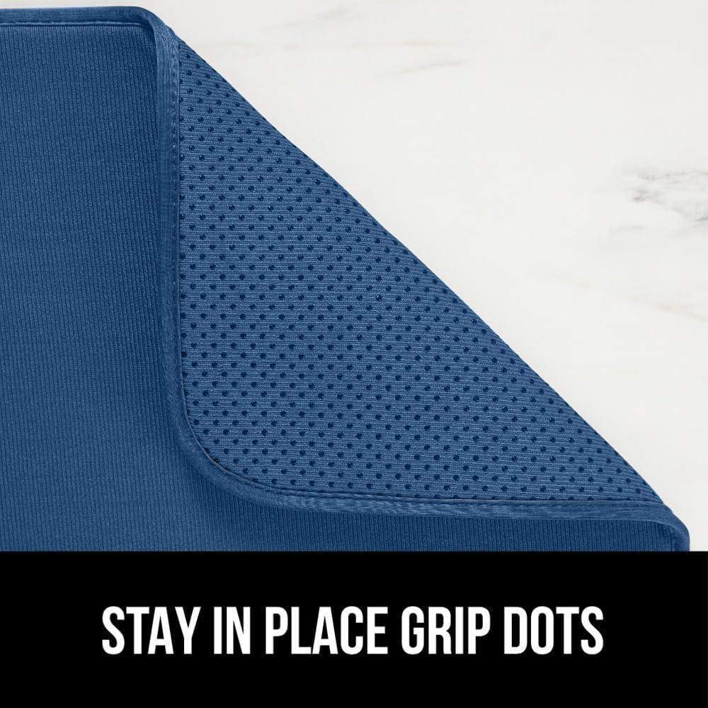 imageGORILLA GRIP Ultra Water Absorbent Microfiber Dish Drying Mat 18x24 Quick Dry Thick Mesh Slip Resistant Pad for Sink Dishes or Under Rack Kitchen Counter Accessories Machine Wash Mats GrayBlue
