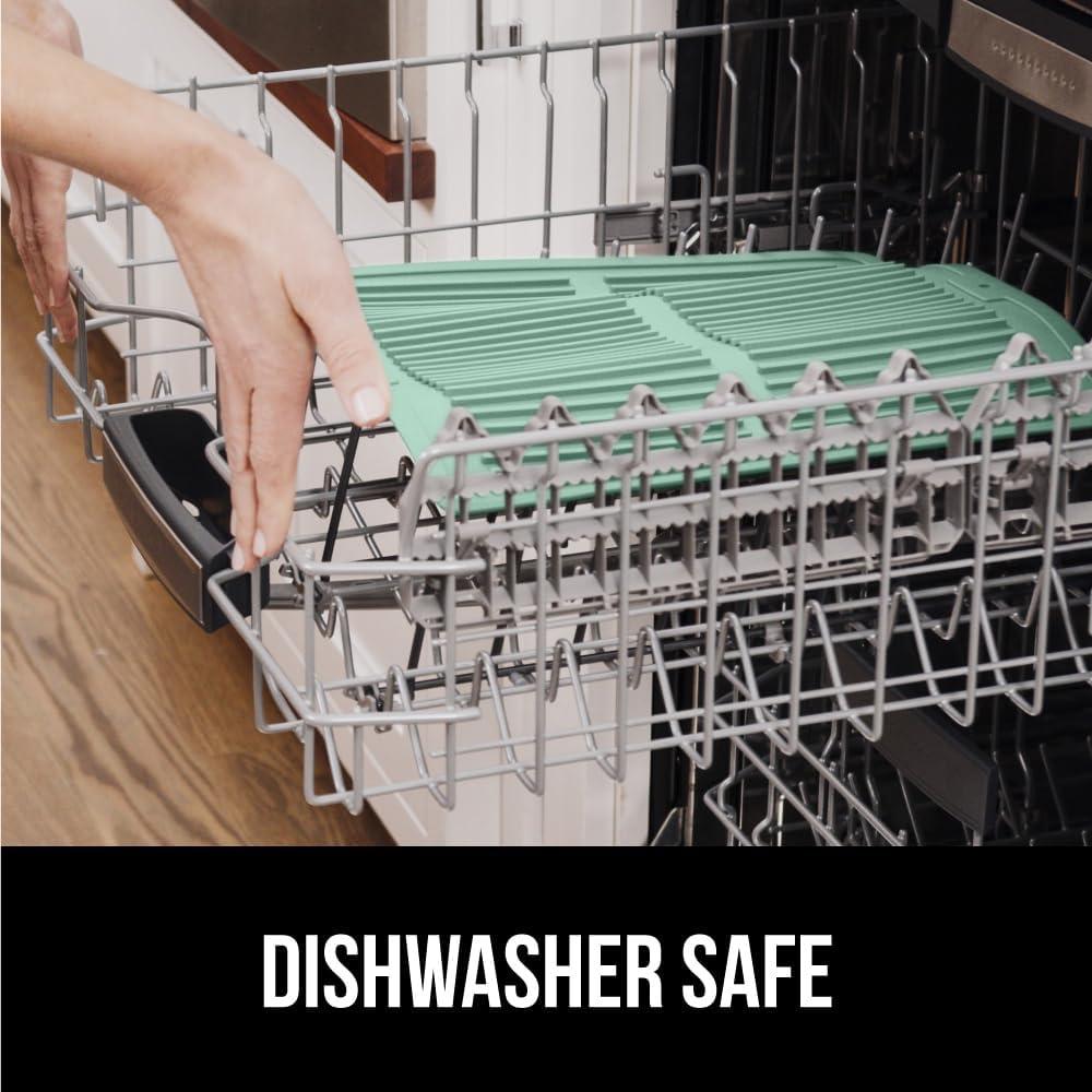 imageGORILLA GRIP Ultra Water Absorbent Microfiber Dish Drying Mat 18x24 Quick Dry Thick Mesh Slip Resistant Pad for Sink Dishes or Under Rack Kitchen Counter Accessories Machine Wash Mats GrayMint