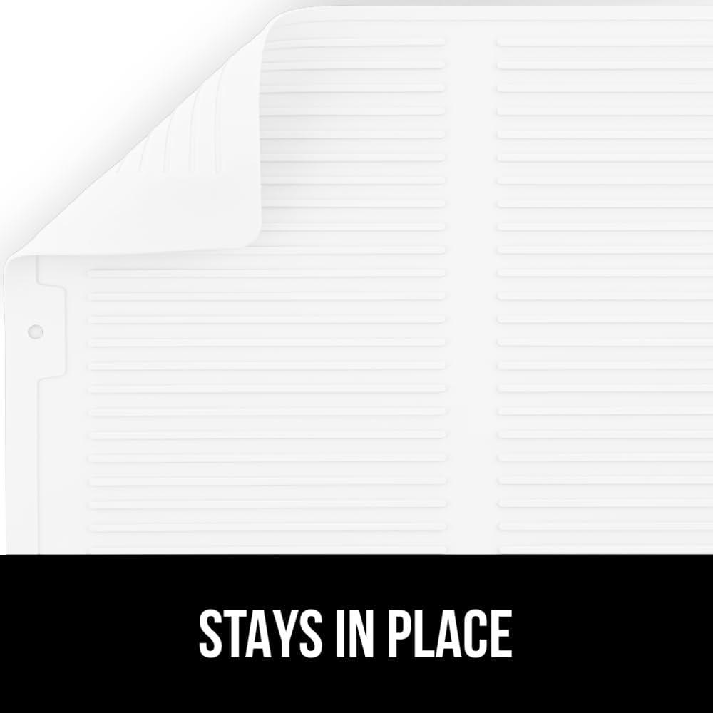imageGORILLA GRIP Ultra Water Absorbent Microfiber Dish Drying Mat 18x24 Quick Dry Thick Mesh Slip Resistant Pad for Sink Dishes or Under Rack Kitchen Counter Accessories Machine Wash Mats GrayWhite