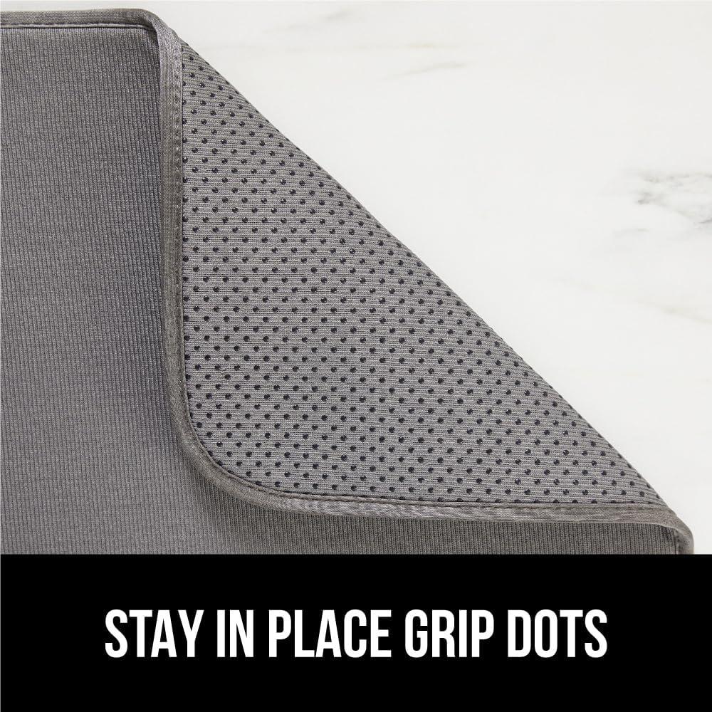 imageGORILLA GRIP Ultra Water Absorbent Microfiber Dish Drying Mat 18x24 Quick Dry Thick Mesh Slip Resistant Pad for Sink Dishes or Under Rack Kitchen Counter Accessories Machine Wash Mats GrayGray