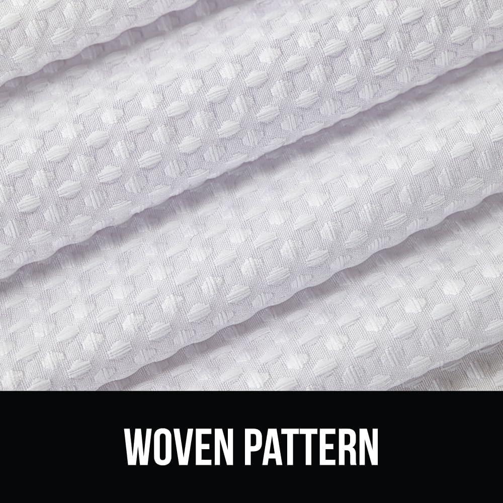 imageGORILLA GRIP Waffle Shower Curtain Thick Weighted Fabric Wrinkle and Rust Resistant Classic Hotel Quality Design Heavy Duty Long Curtains for Bathroom Showers Bath Tubs Machine Wash 72x72 WhiteWhite