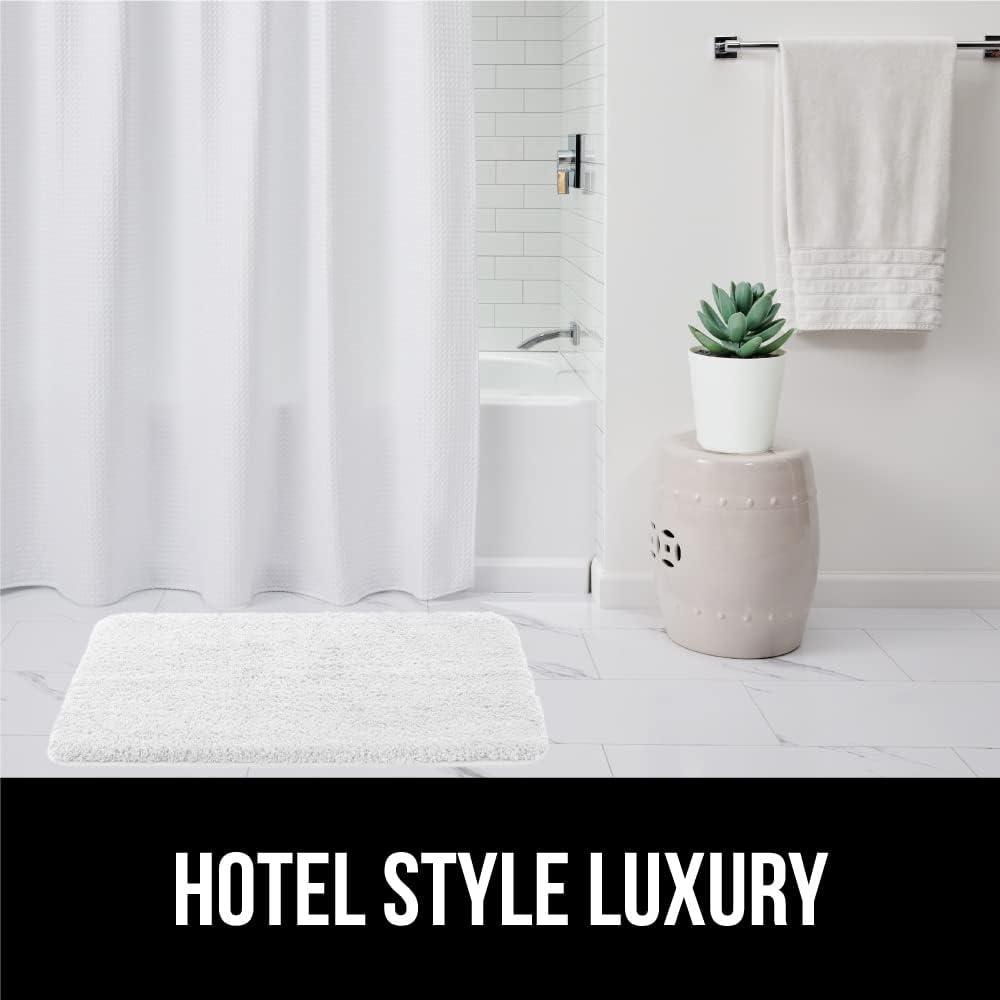 imageGORILLA GRIP Waffle Shower Curtain Thick Weighted Fabric Wrinkle and Rust Resistant Classic Hotel Quality Design Heavy Duty Long Curtains for Bathroom Showers Bath Tubs Machine Wash 72x72 WhiteWhite