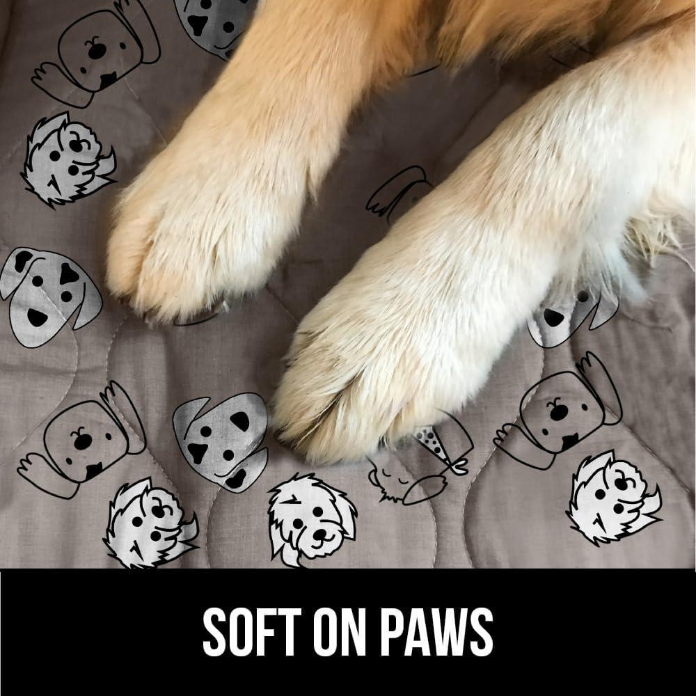 imageGORILLA GRIP Washable Puppy Pads 40x26 Slip Resistant Dog Crate Mat Waterproof Cloth Pee Pad for Training Puppies in Playpen Reusable Pet Incontinence Blanket Protects Sofa Furniture FloorsDog Faces