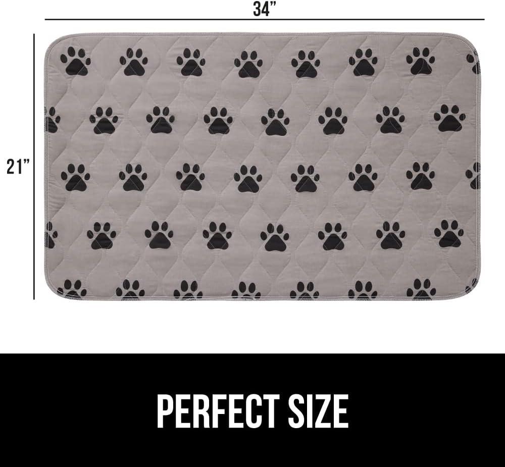 imageGORILLA GRIP Washable Puppy Pads 40x26 Slip Resistant Dog Crate Mat Waterproof Cloth Pee Pad for Training Puppies in Playpen Reusable Pet Incontinence Blanket Protects Sofa Furniture FloorsPaw Gray