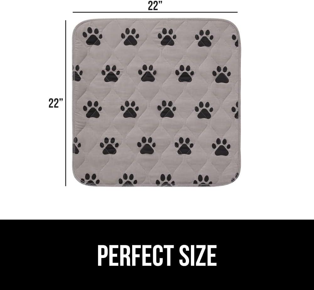 imageGORILLA GRIP Washable Puppy Pads 40x26 Slip Resistant Dog Crate Mat Waterproof Cloth Pee Pad for Training Puppies in Playpen Reusable Pet Incontinence Blanket Protects Sofa Furniture FloorsPaw Gray