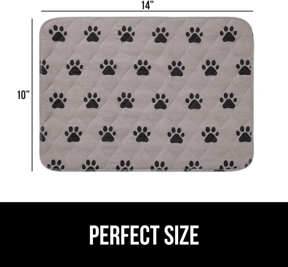 imageGORILLA GRIP Washable Puppy Pads 40x26 Slip Resistant Dog Crate Mat Waterproof Cloth Pee Pad for Training Puppies in Playpen Reusable Pet Incontinence Blanket Protects Sofa Furniture FloorsPaw Gray