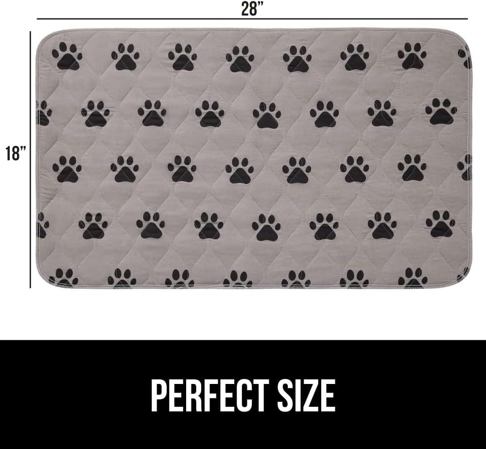 imageGORILLA GRIP Washable Puppy Pads 40x26 Slip Resistant Dog Crate Mat Waterproof Cloth Pee Pad for Training Puppies in Playpen Reusable Pet Incontinence Blanket Protects Sofa Furniture FloorsPaw Gray