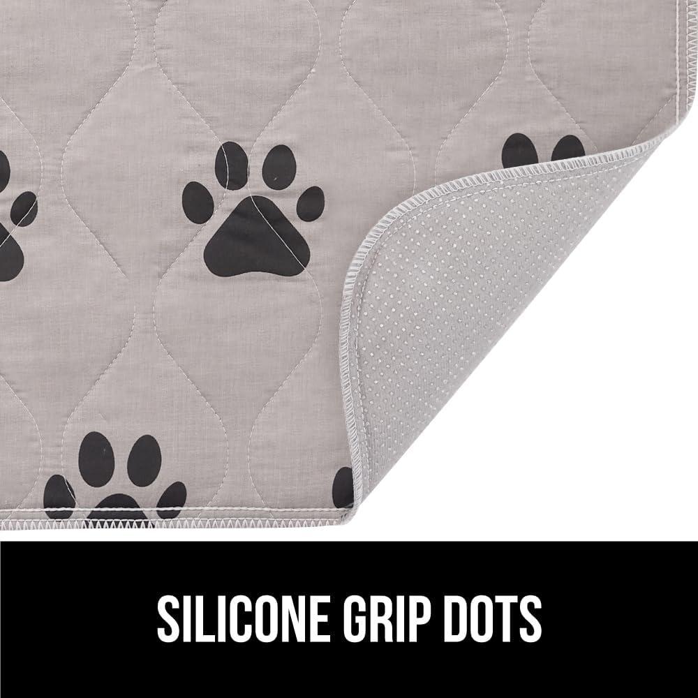 imageGORILLA GRIP Washable Puppy Pads 40x26 Slip Resistant Dog Crate Mat Waterproof Cloth Pee Pad for Training Puppies in Playpen Reusable Pet Incontinence Blanket Protects Sofa Furniture FloorsPaw Gray