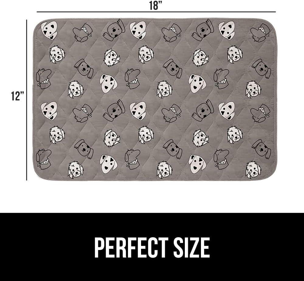 imageGORILLA GRIP Washable Puppy Pads 40x26 Slip Resistant Dog Crate Mat Waterproof Cloth Pee Pad for Training Puppies in Playpen Reusable Pet Incontinence Blanket Protects Sofa Furniture FloorsDog Faces