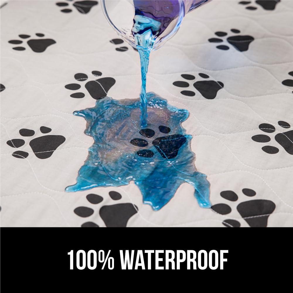 imageGORILLA GRIP Washable Puppy Pads 40x26 Slip Resistant Dog Crate Mat Waterproof Cloth Pee Pad for Training Puppies in Playpen Reusable Pet Incontinence Blanket Protects Sofa Furniture FloorsPaw Gray