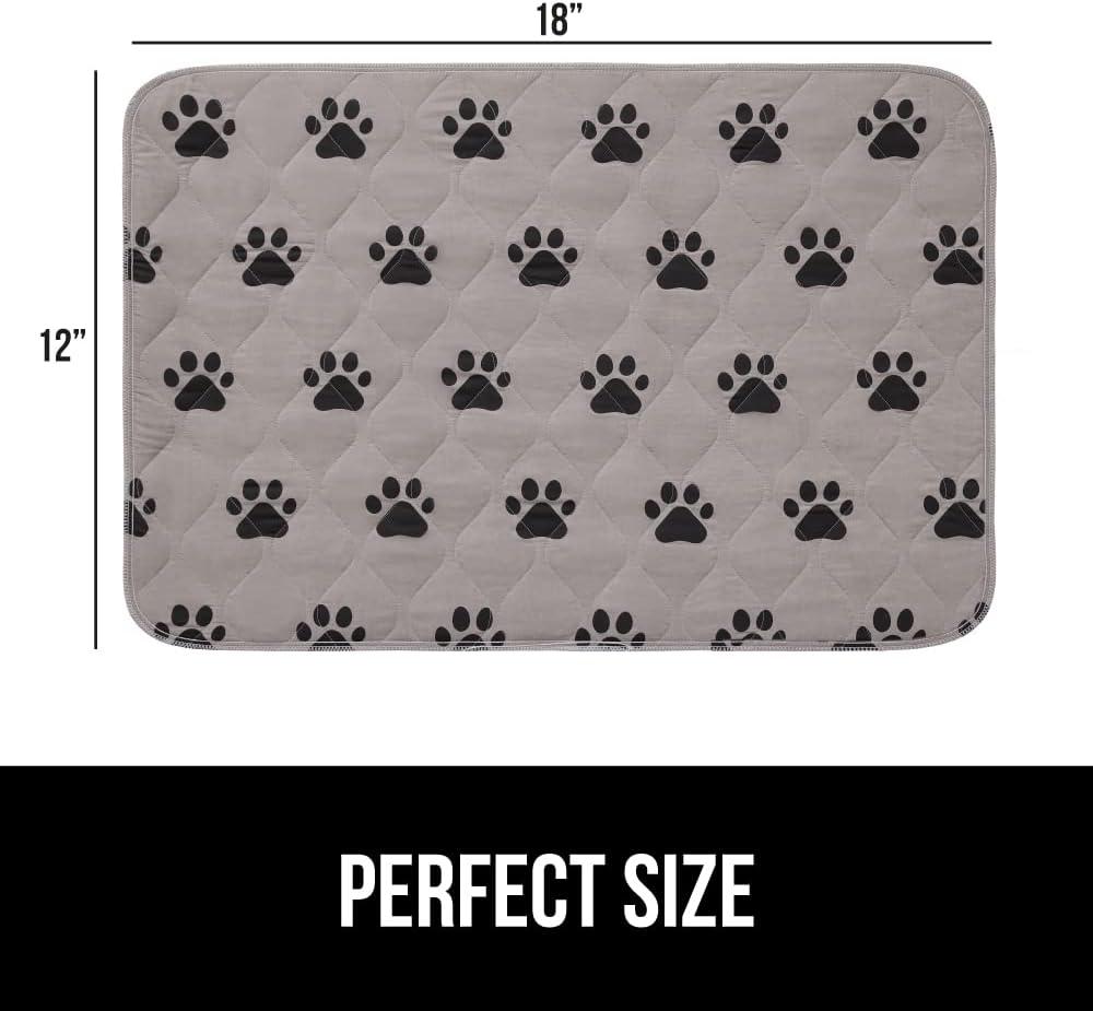 imageGORILLA GRIP Washable Puppy Pads 40x26 Slip Resistant Dog Crate Mat Waterproof Cloth Pee Pad for Training Puppies in Playpen Reusable Pet Incontinence Blanket Protects Sofa Furniture FloorsPaw Gray