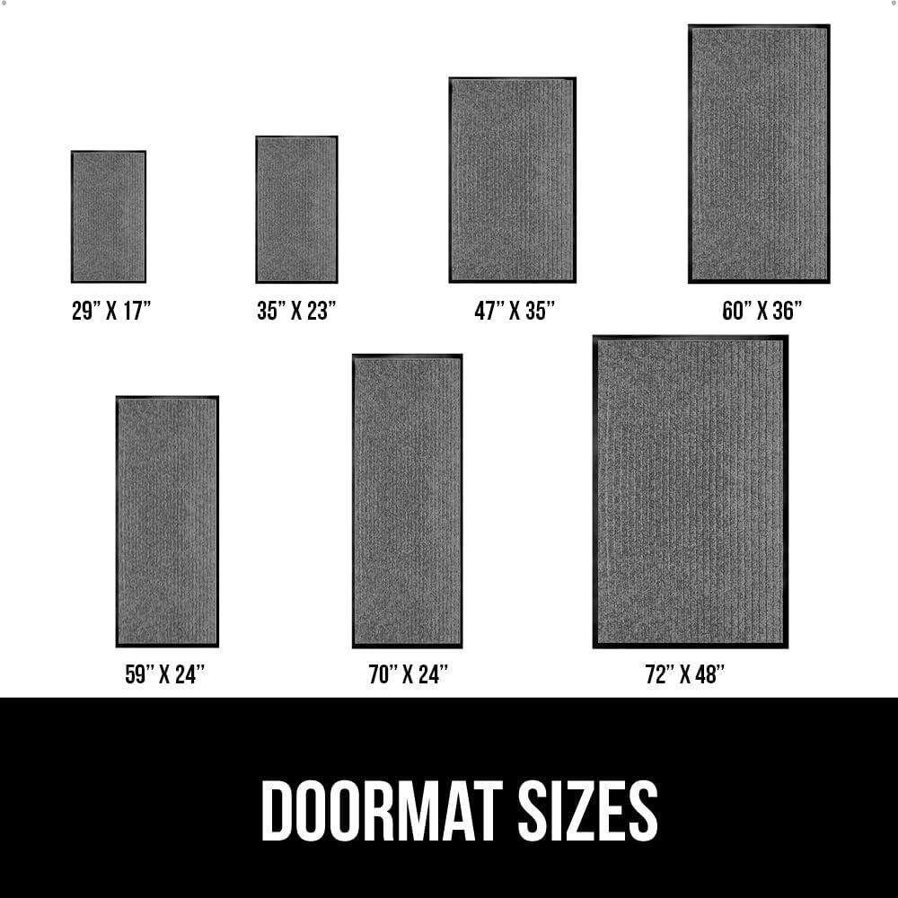 imageGORILLA GRIP Waterproof Traffic Guard Door Mat 72x48 Heavy Duty Entryway Mats Strong Backing Commercial Utility Rugs for Office Hallway Garage Floor and Home Low Profile Carpet Charcoal GrayGrey