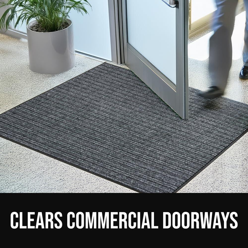 imageGORILLA GRIP Waterproof Traffic Guard Door Mat 72x48 Heavy Duty Entryway Mats Strong Backing Commercial Utility Rugs for Office Hallway Garage Floor and Home Low Profile Carpet Charcoal GrayGrey