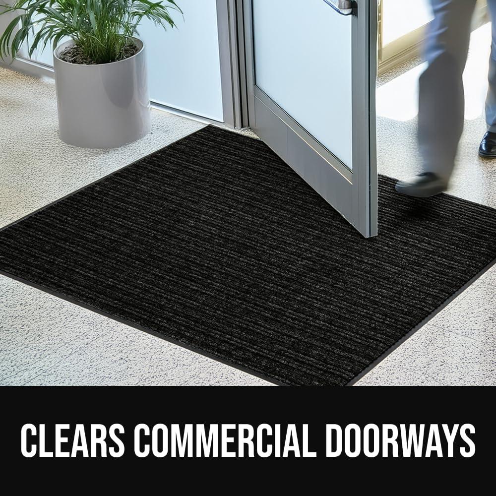 imageGORILLA GRIP Waterproof Traffic Guard Door Mat 72x48 Heavy Duty Entryway Mats Strong Backing Commercial Utility Rugs for Office Hallway Garage Floor and Home Low Profile Carpet Charcoal GrayBlack