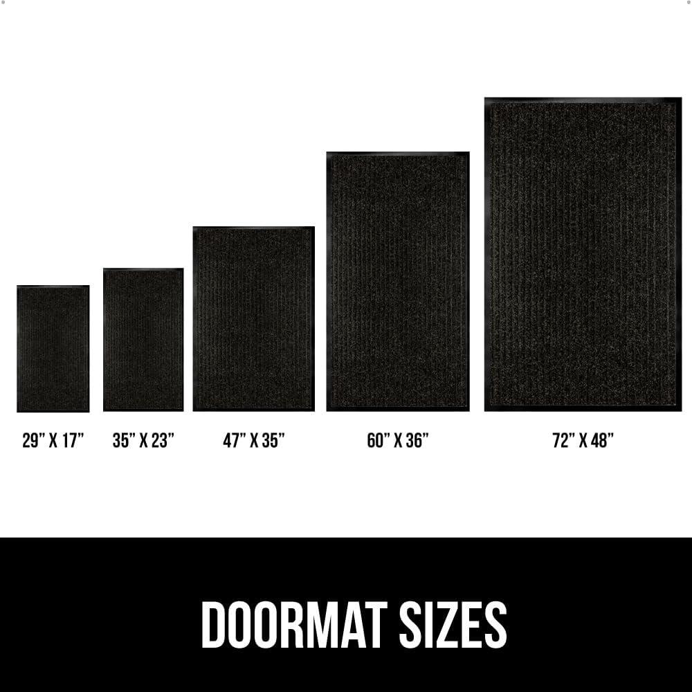imageGORILLA GRIP Waterproof Traffic Guard Door Mat 72x48 Heavy Duty Entryway Mats Strong Backing Commercial Utility Rugs for Office Hallway Garage Floor and Home Low Profile Carpet Charcoal GrayBlack