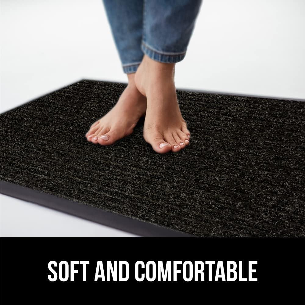 imageGORILLA GRIP Waterproof Traffic Guard Door Mat 72x48 Heavy Duty Entryway Mats Strong Backing Commercial Utility Rugs for Office Hallway Garage Floor and Home Low Profile Carpet Charcoal GrayBlack