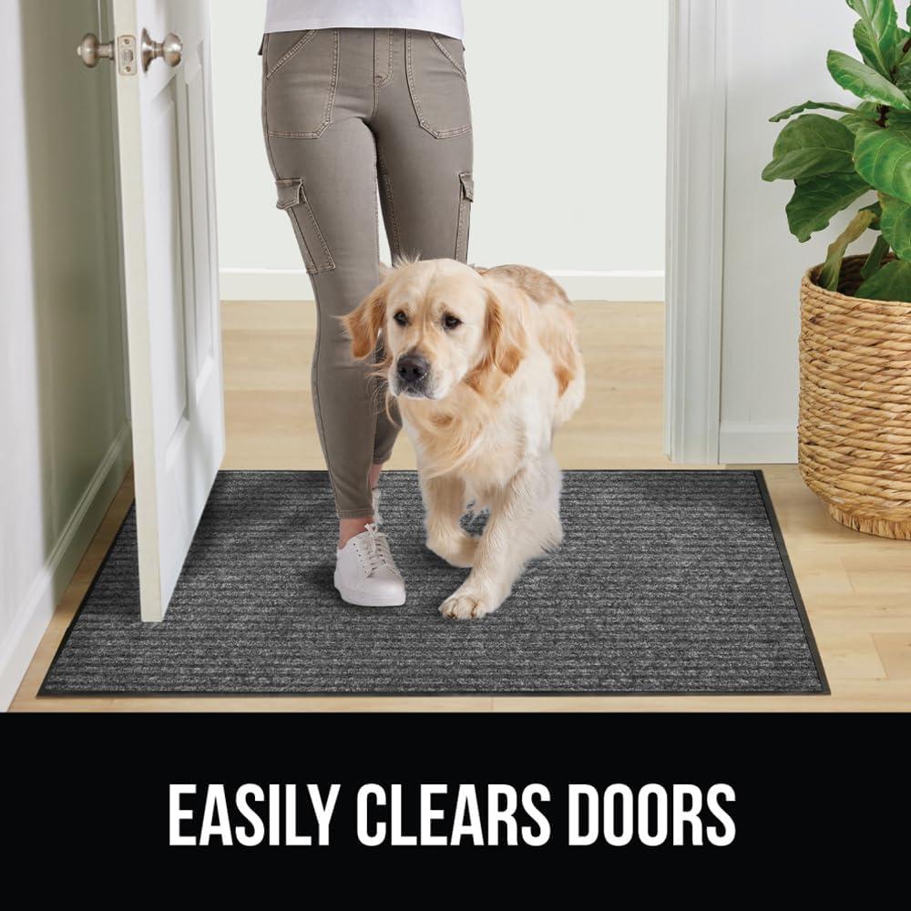 imageGORILLA GRIP Waterproof Traffic Guard Door Mat 72x48 Heavy Duty Entryway Mats Strong Backing Commercial Utility Rugs for Office Hallway Garage Floor and Home Low Profile Carpet Charcoal GrayGrey