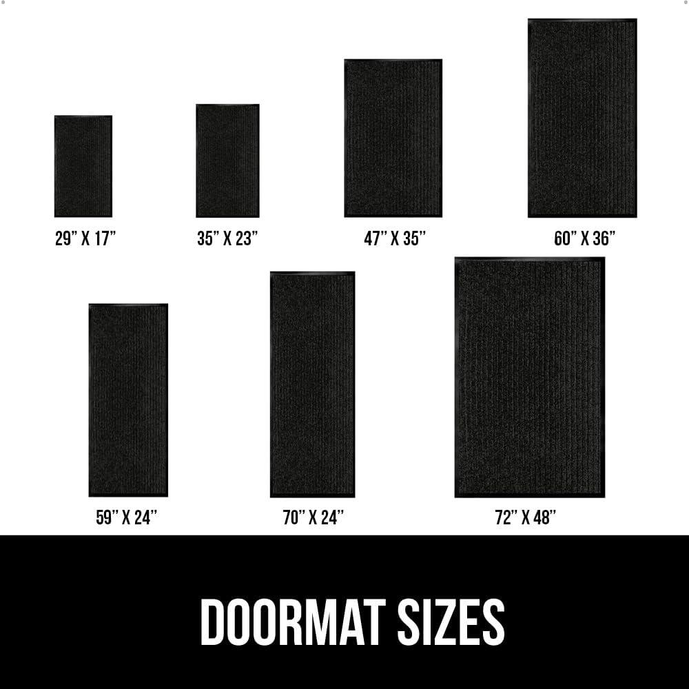 imageGORILLA GRIP Waterproof Traffic Guard Door Mat 72x48 Heavy Duty Entryway Mats Strong Backing Commercial Utility Rugs for Office Hallway Garage Floor and Home Low Profile Carpet Charcoal GrayBlack