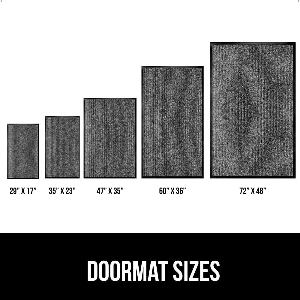 imageGORILLA GRIP Waterproof Traffic Guard Door Mat 72x48 Heavy Duty Entryway Mats Strong Backing Commercial Utility Rugs for Office Hallway Garage Floor and Home Low Profile Carpet Charcoal GrayGrey