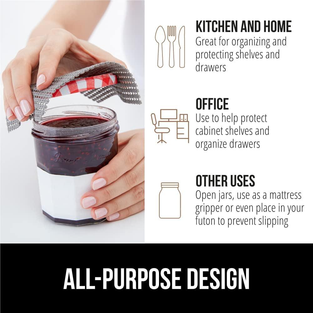 imageGORILLA GRIP powerGRIP Drawer Shelf and Cabinet Liner Thick Strong Hold NonAdhesive Liners Protect Kitchen Cabinets and Cupboard Bathroom Drawers Easy Install Breathable Mat 12 x20 GrayGray