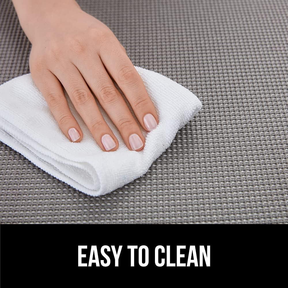 imageGORILLA GRIP powerGRIP Drawer Shelf and Cabinet Liner Thick Strong Hold NonAdhesive Liners Protect Kitchen Cabinets and Cupboard Bathroom Drawers Easy Install Breathable Mat 12 x20 GrayRed
